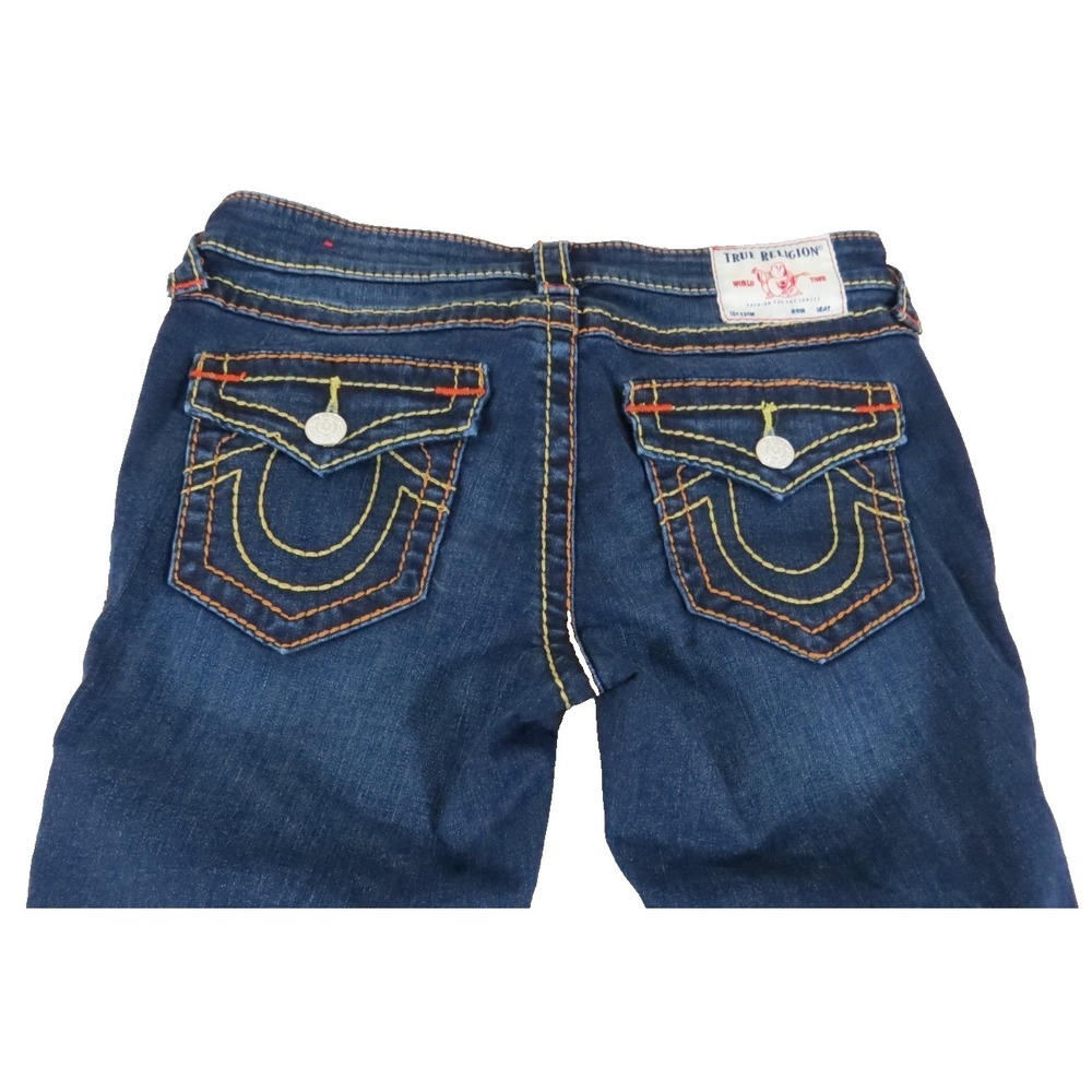 True Religion Stella Skinny Jeans Womens 29 Blue Flap Pocket Stretch Low Rise